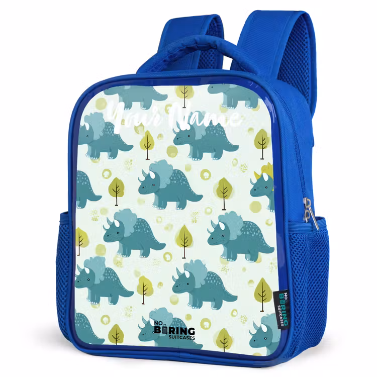 Kids backpack - Blue - Dinos - Pattern - Nature — 3