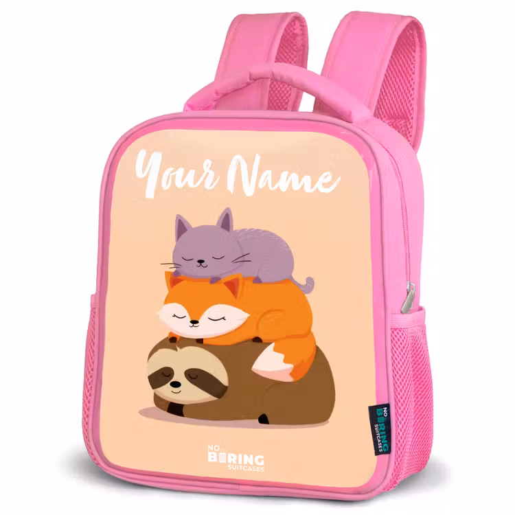 Kids backpack - Pink - Animals - Sleep - Together — 4