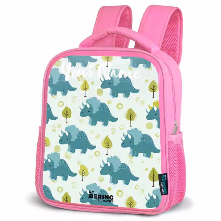 Kids backpack - Pink - Dinos - Pattern - Nature — 4