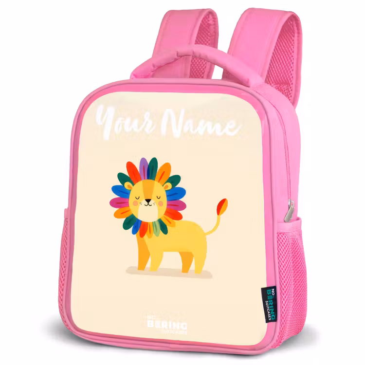 Kids backpack - Pink - Lion - Mane - Colorful — 4