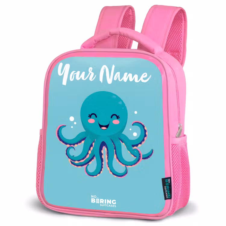 Kids backpack - Pink - Octopus - Water - Blue — 4