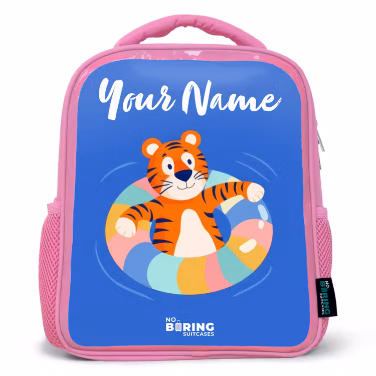 Kids backpack - Pink - Tiger - Swimming Band - Water — 1