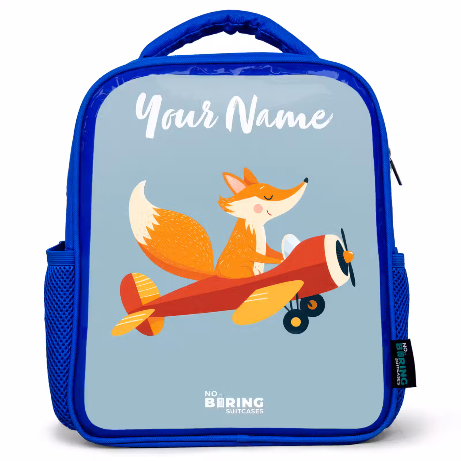 Kids backpack - Blue - Fox - Airplane - Flies — 1