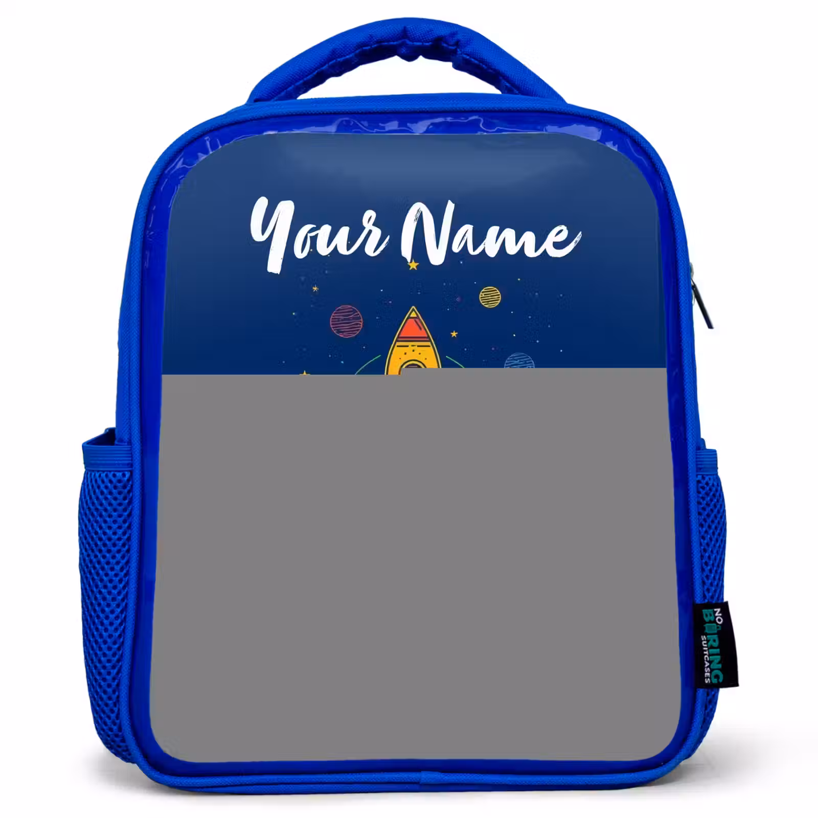 Kids backpack - Blue - Rocket - Planets - Stars — 1