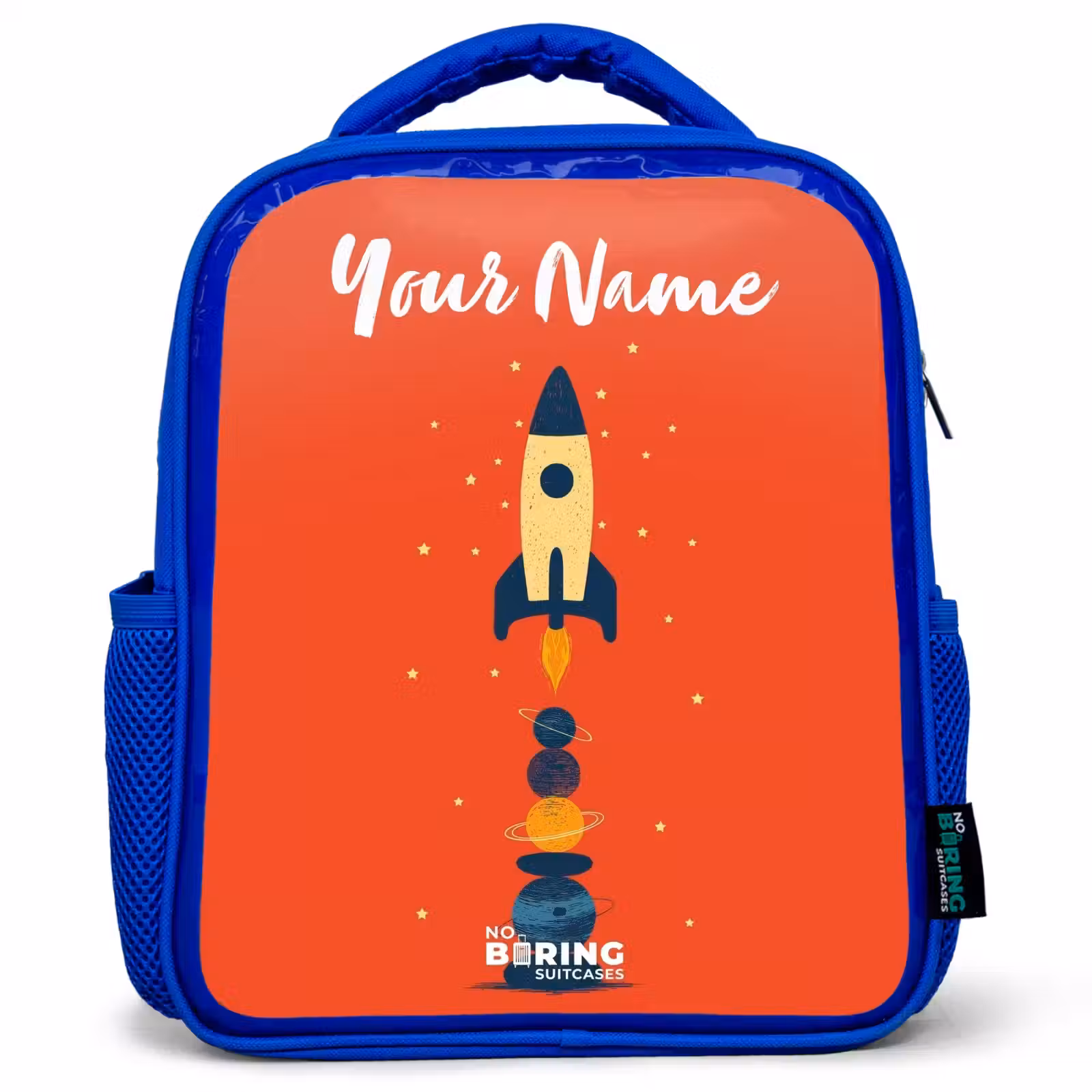 Kids backpack - Blue - Rocket - Stars - Planets — 1