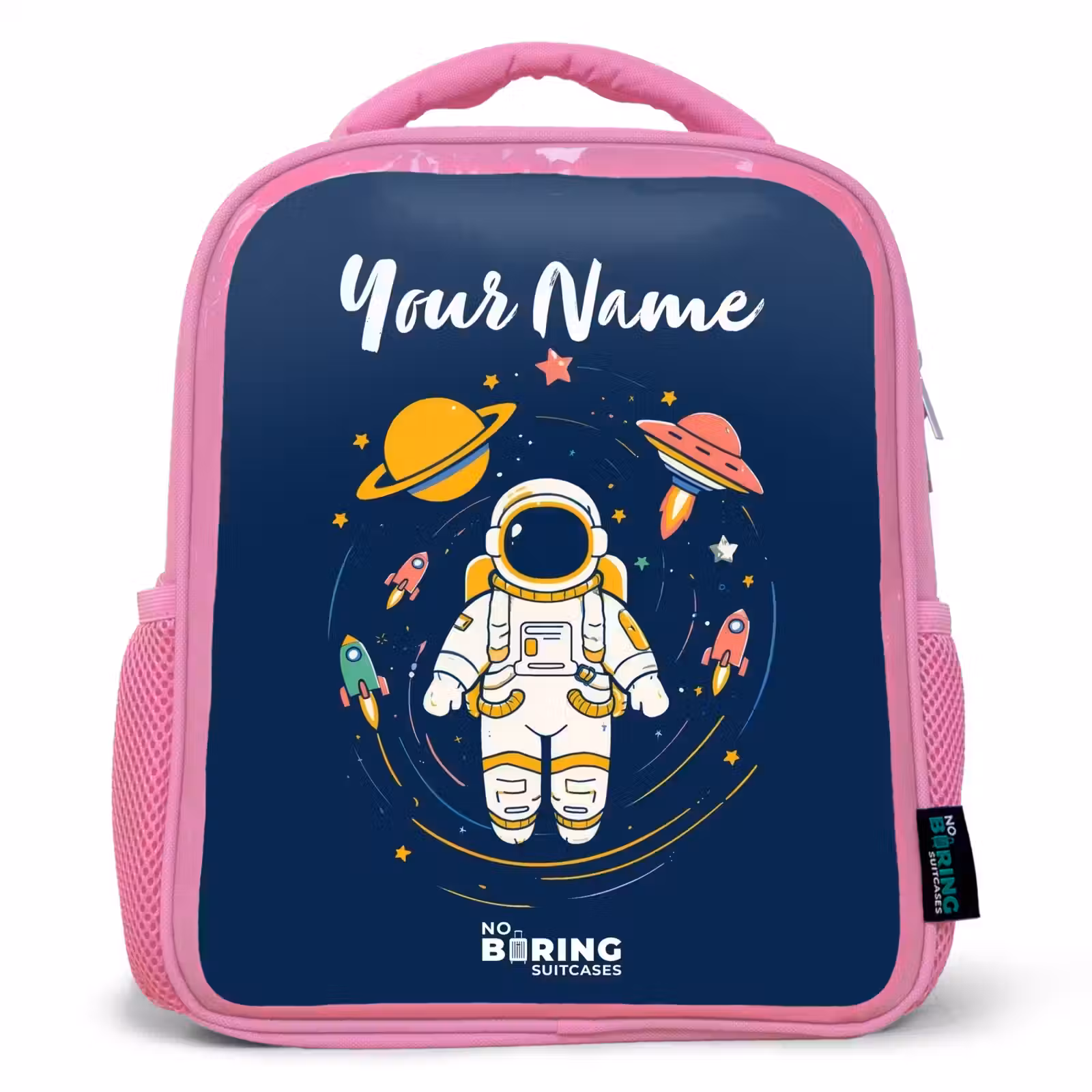 Kids backpack - Pink - Astronaut - Planet - Stars - Rocket — 1