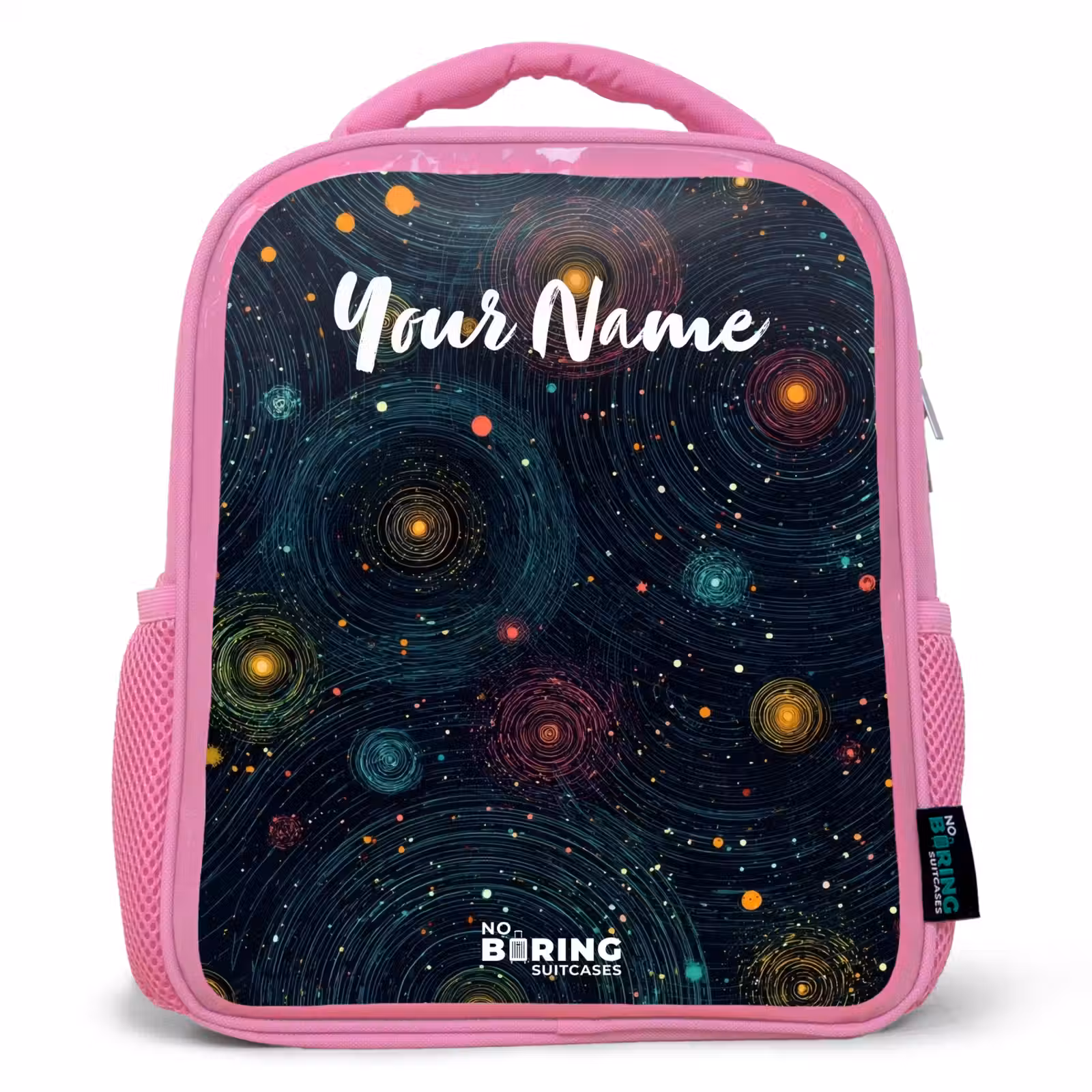 Kids backpack - Pink - Stars - Planets - Colorful — 1