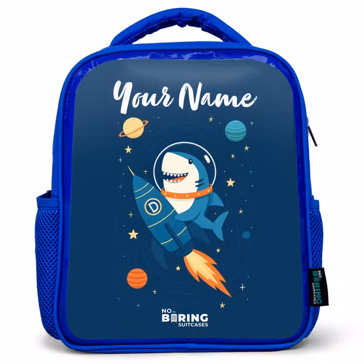 Kids backpack - Blue - Animal - Space - Planet - Rocket — 1