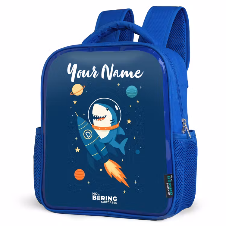 Kids backpack - Blue - Animal - Space - Planet - Rocket — 3