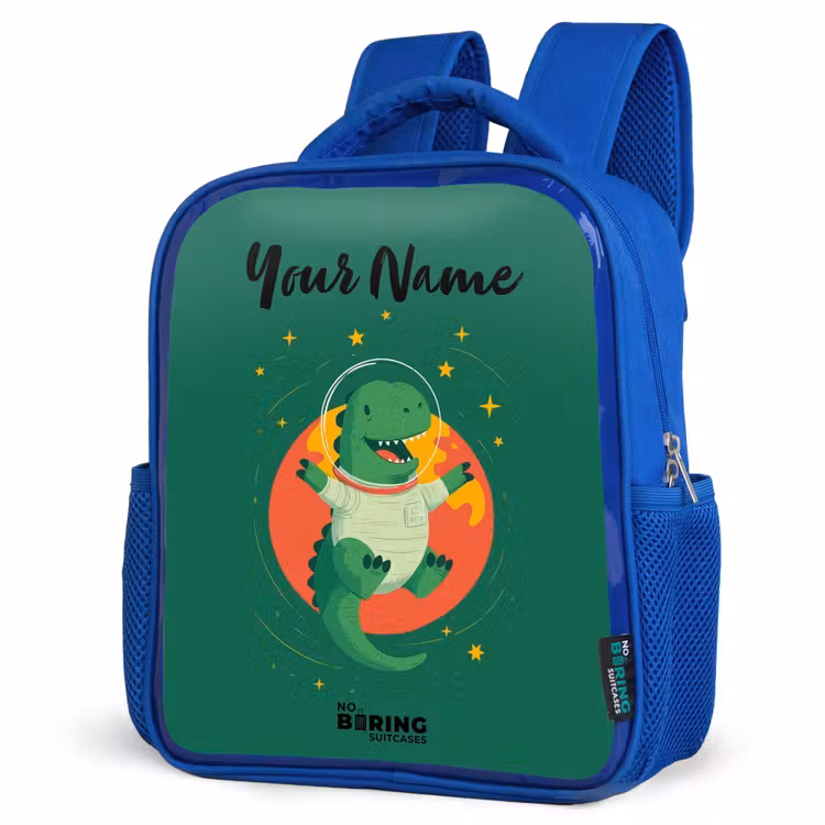 Kids backpack - Blue - Dino - Planet - Stars - Green — 3