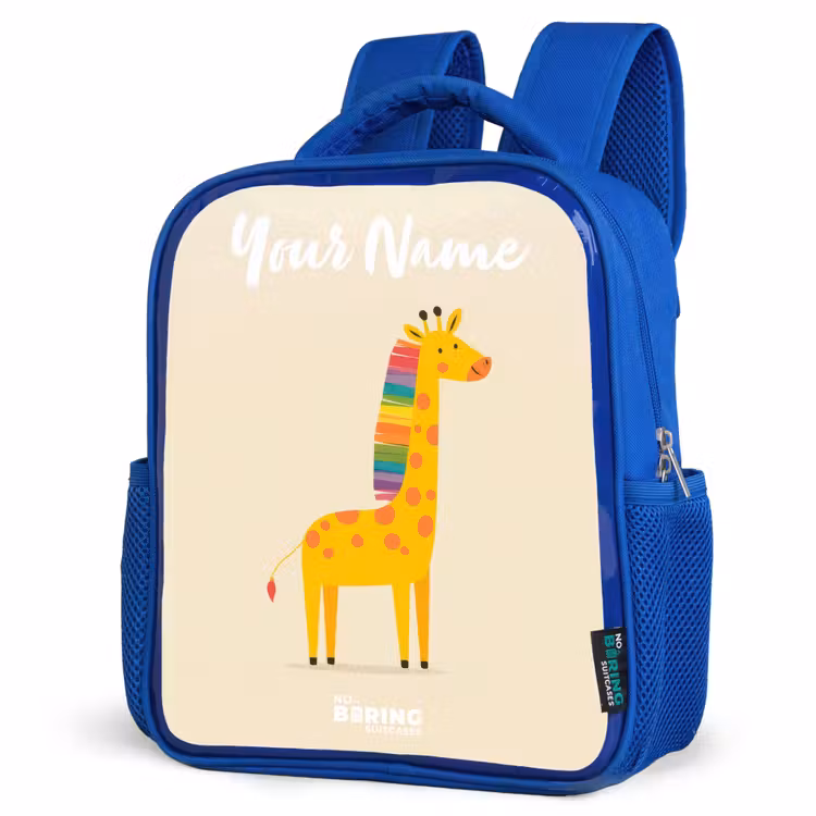 Kids backpack - Blue - Giraffe - Animal - Colorful — 3