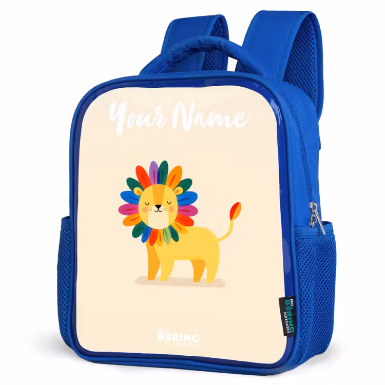 Kids backpack - Blue - Lion - Mane - Colorful — 3