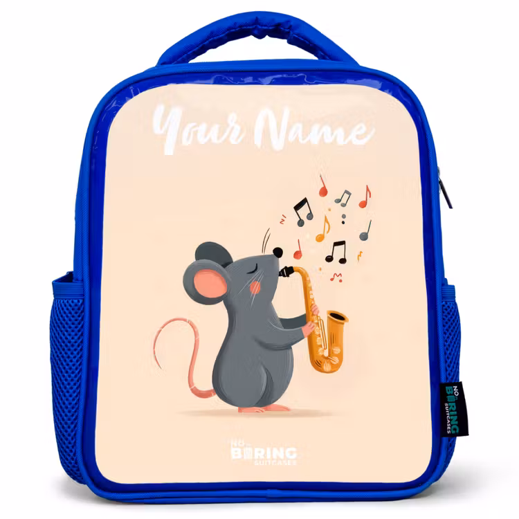 Kids backpack - Blue - Mouse - Saxophone - Music — 1