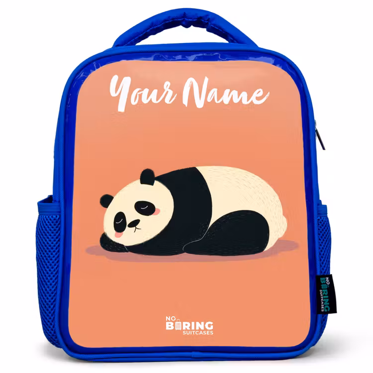 Kids backpack - Blue - Panda - Sleeping - Orange — 1