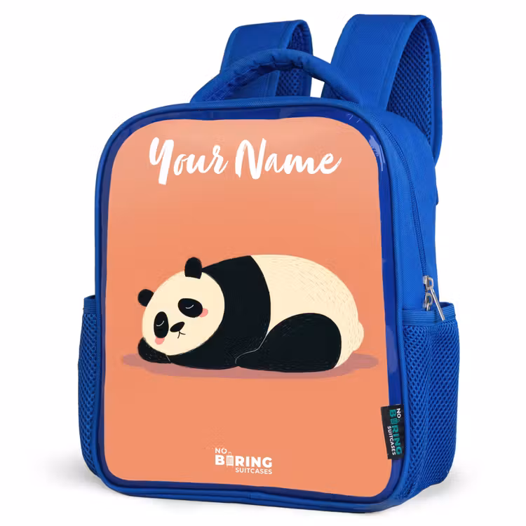 Kids backpack - Blue - Panda - Sleeping - Orange — 3