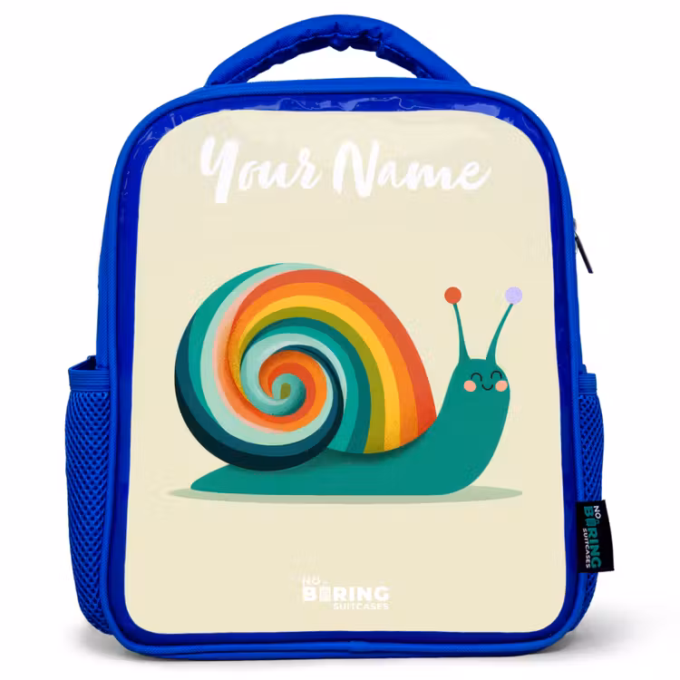 Kids backpack - Blue - Snail - Rainbow - Colorful — 1