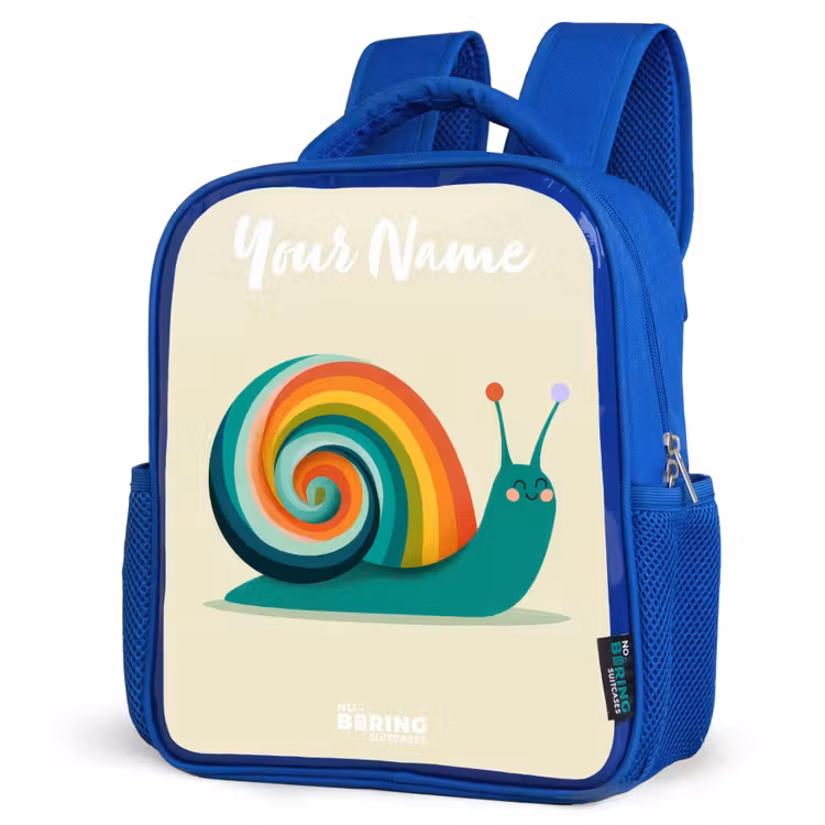 Kids backpack - Blue - Snail - Rainbow - Colorful — 3