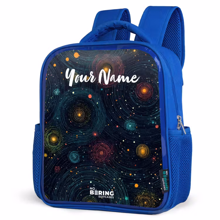 Kids backpack - Blue - Stars - Planets - Colorful — 3