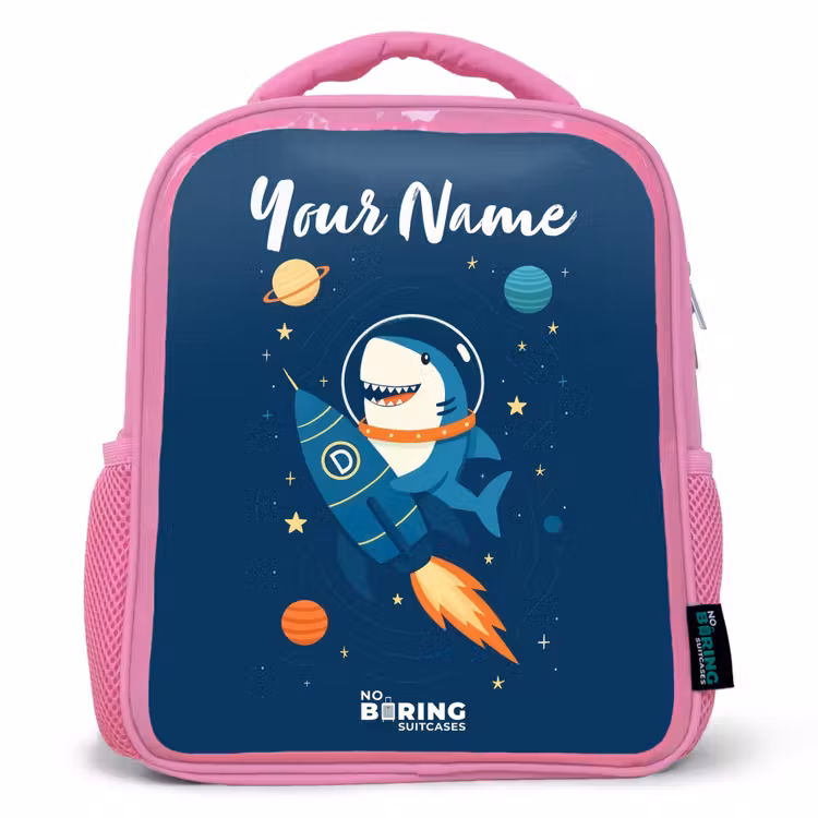 Kids backpack - Pink - Animal - Space - Planet - Rocket — 1