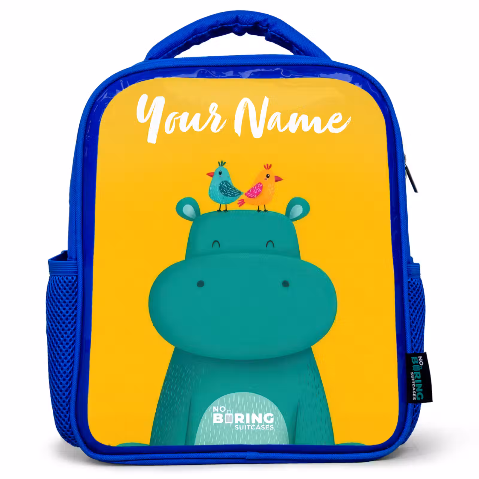 Kids backpack - Blue - Hippo - Birds - Yellow — 1