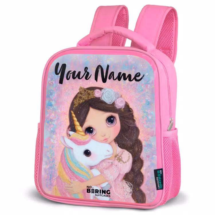 Kids backpack with name - Pink - Girl - Unicorn - Glitter — 4
