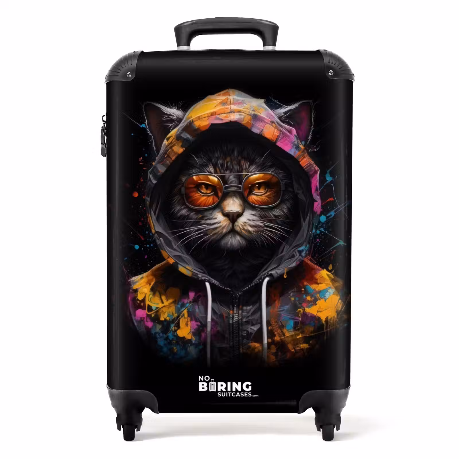 Suitcase - Cat with Colorful Vest and Orange Glasses — 1