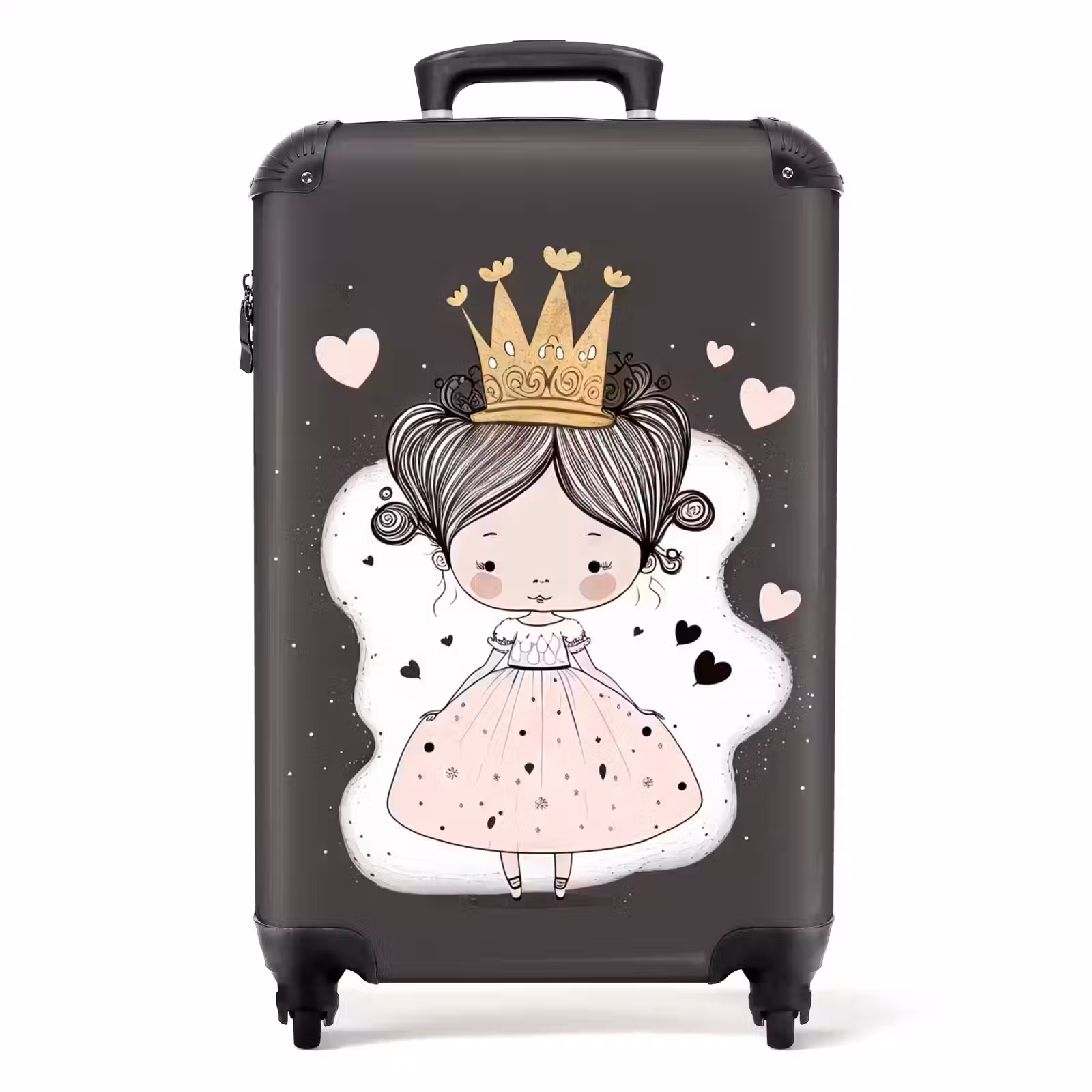 Suitcase - Little princess on black background — 1