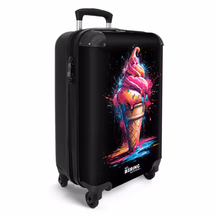 Suitcase - Ice cream cone with Blue and Pink Paint — 4