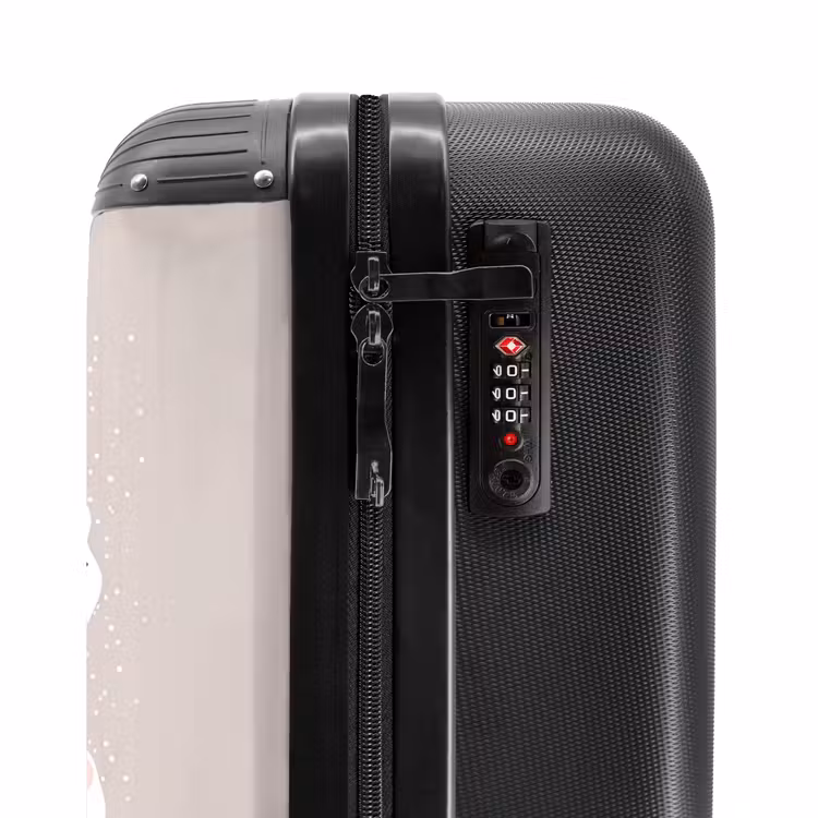 Suitcase - Princess on colored background with pink and black hearts — 5