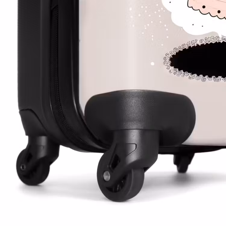 Suitcase - Princess on colored background with pink and black hearts — 6