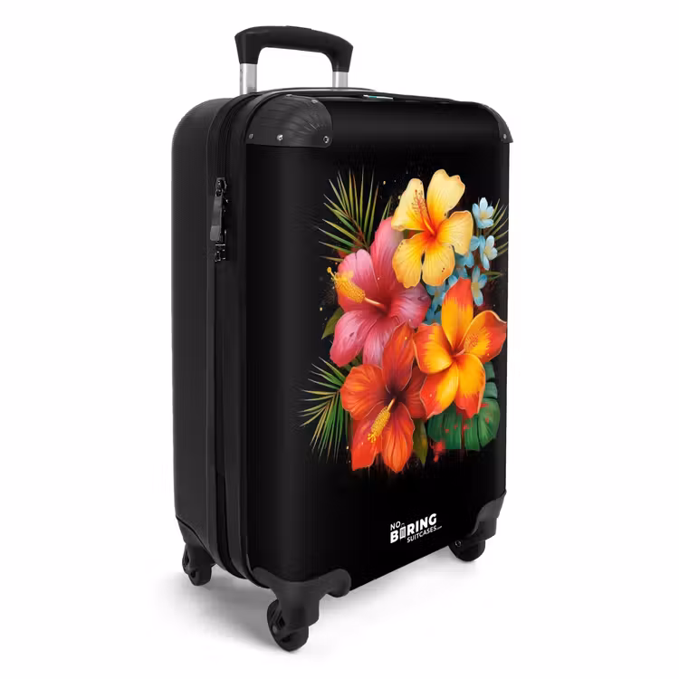 Suitcase - Tropical Flowers in Street Art Style — 4