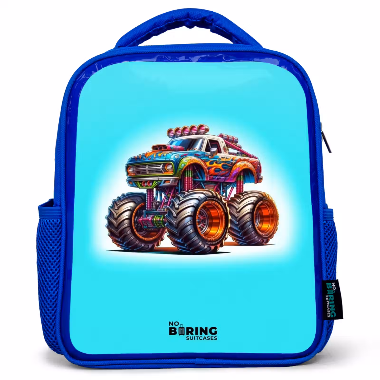 Kids backpack - Blue - Monster Truck on Light Blue Background — 1
