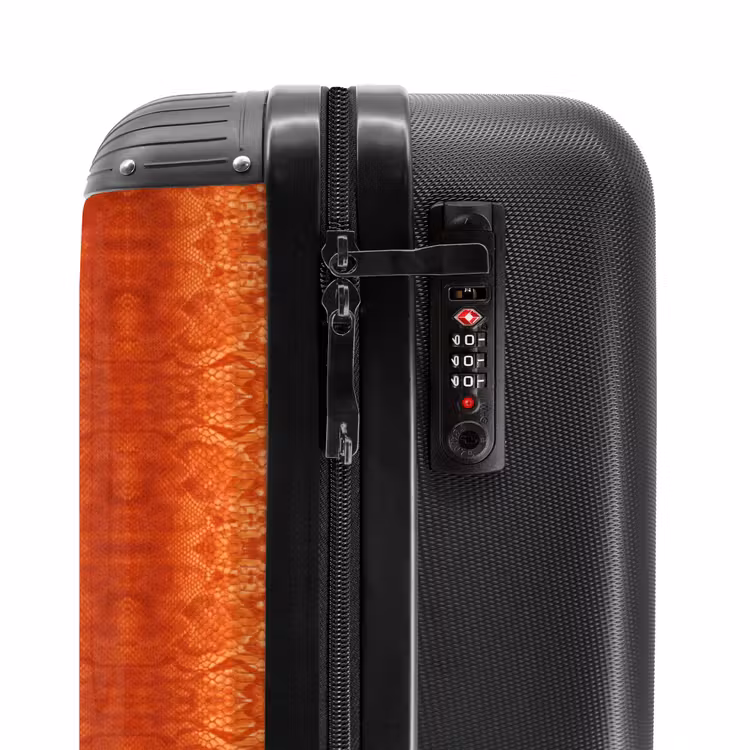 Suitcase - Orange snakeskin with symmetrical scale structure — 5