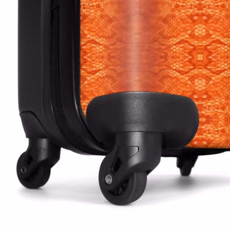Suitcase - Orange snakeskin with symmetrical scale structure — 6
