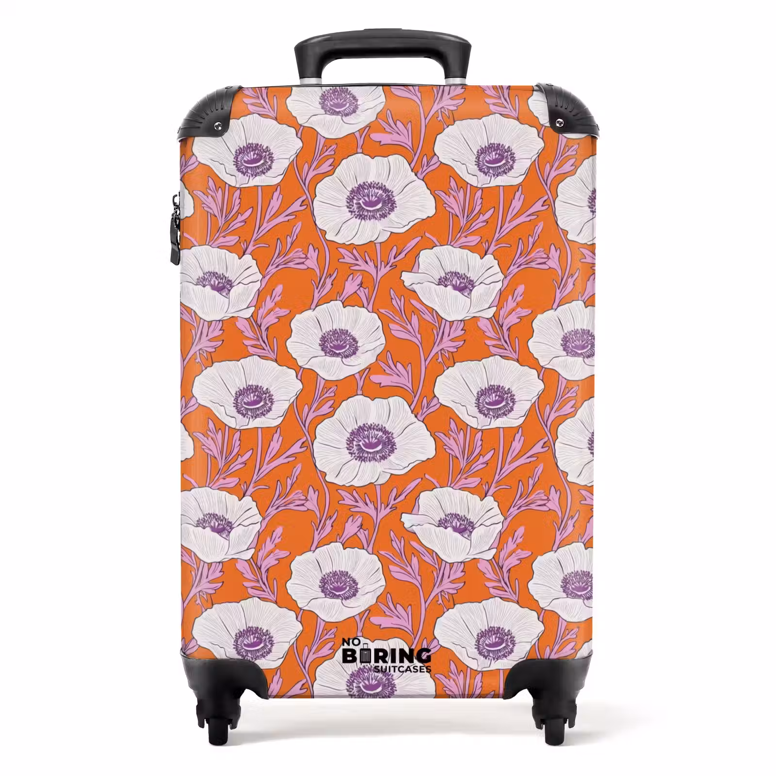 Suitcase - Flowers - Graphic - Orange — 1