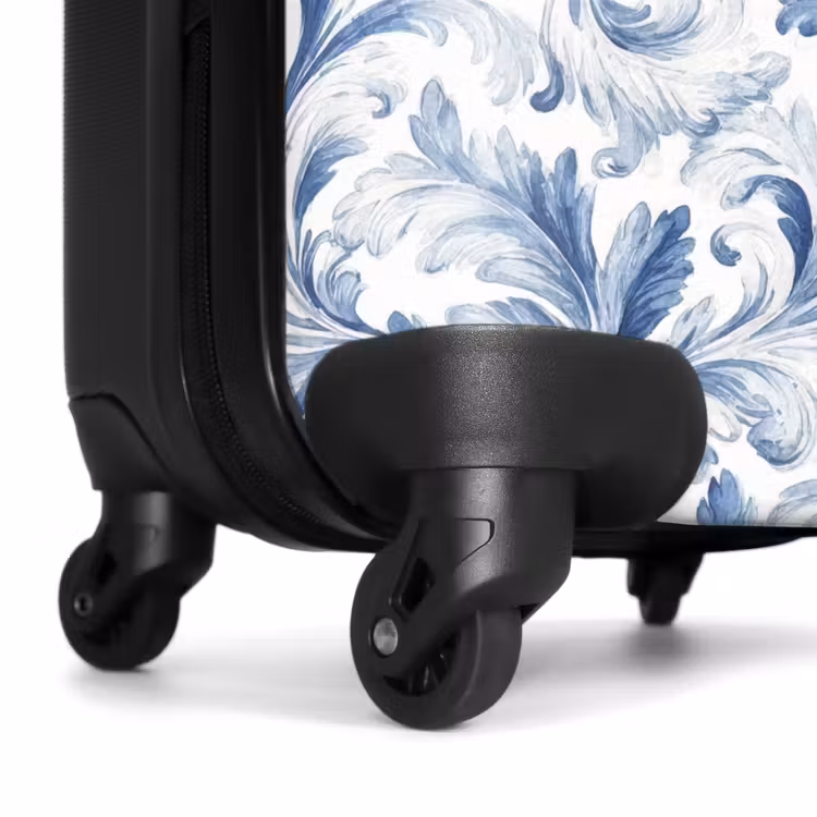 Suitcase - Baroque leaves pattern blue — 7