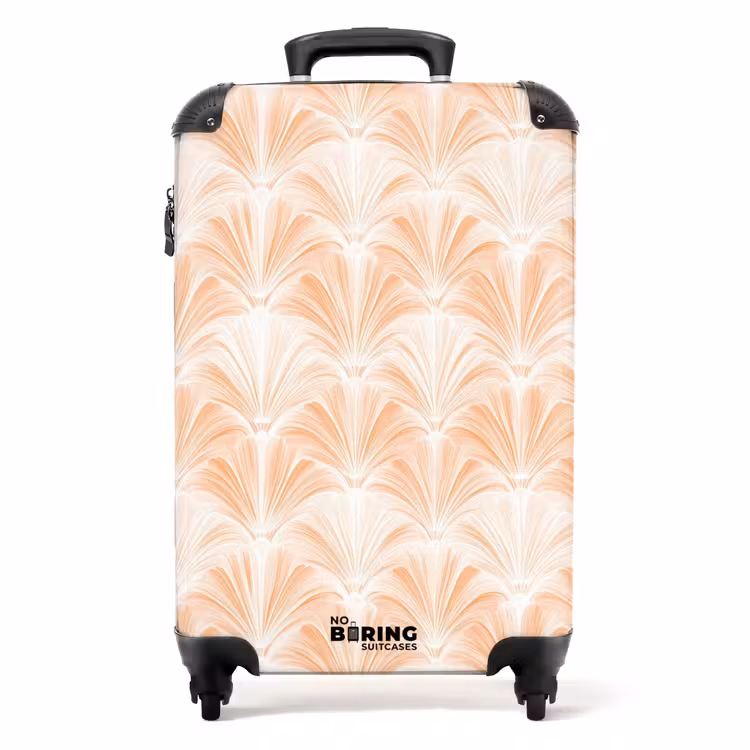 Suitcase with name - Fan - Pattern - Peach — 1