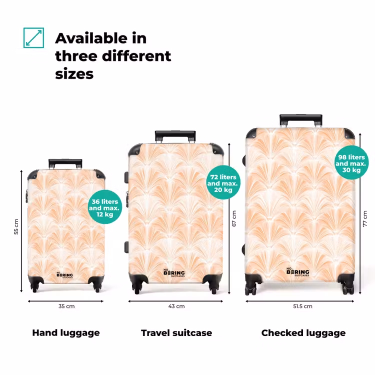 Suitcase with name - Fan - Pattern - Peach — 3