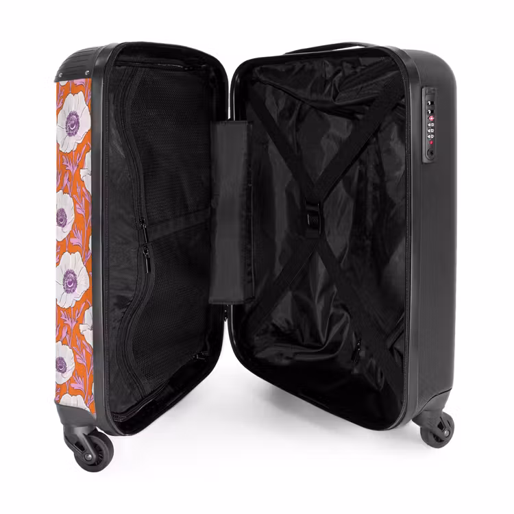 Suitcase with name - Flowers - Graphic - Orange — 5