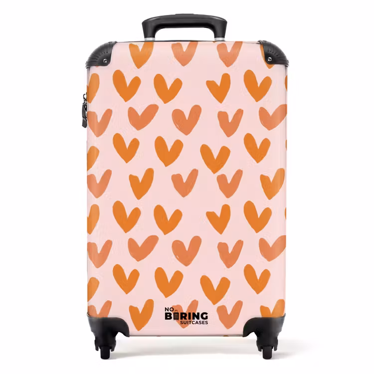 Suitcase - Hearts - Signed - Orange — 1