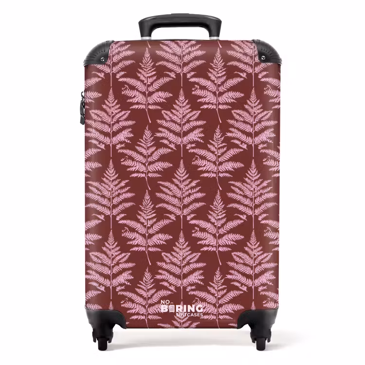 Suitcase with name - Leaf - Pattern - Purple — 1