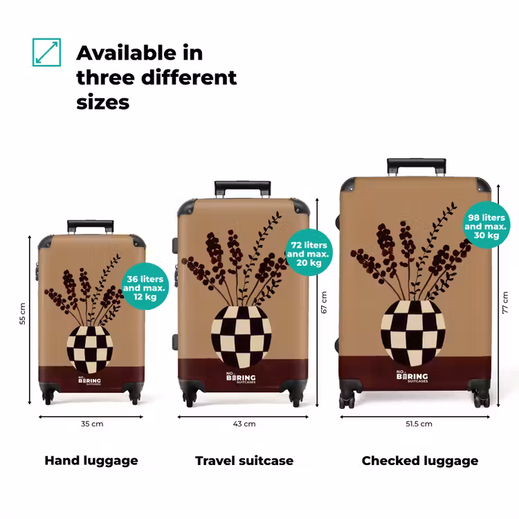 Suitcase - Minimalist - Vase - Flowers - Brown — 3