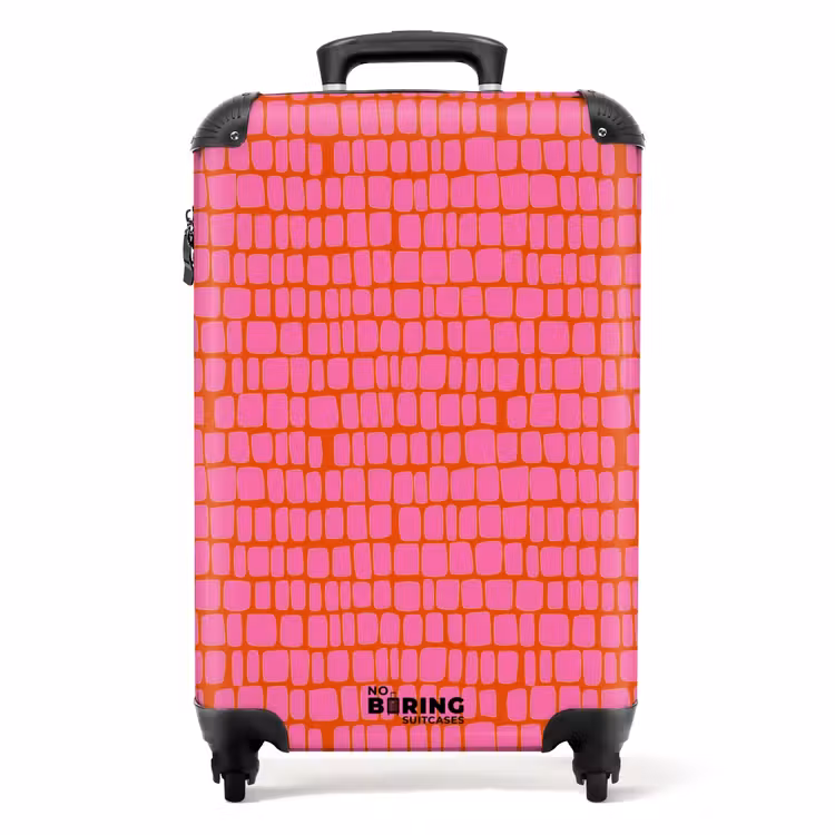 Suitcase - Organic - Grid - Pink — 1