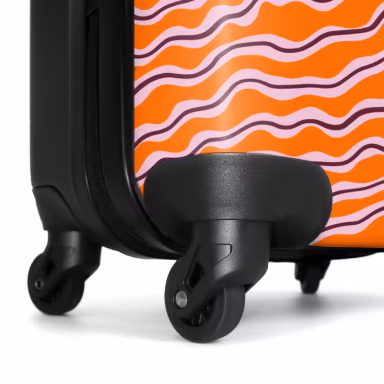 Suitcase with name - Retro - Wavy - Orange — 7