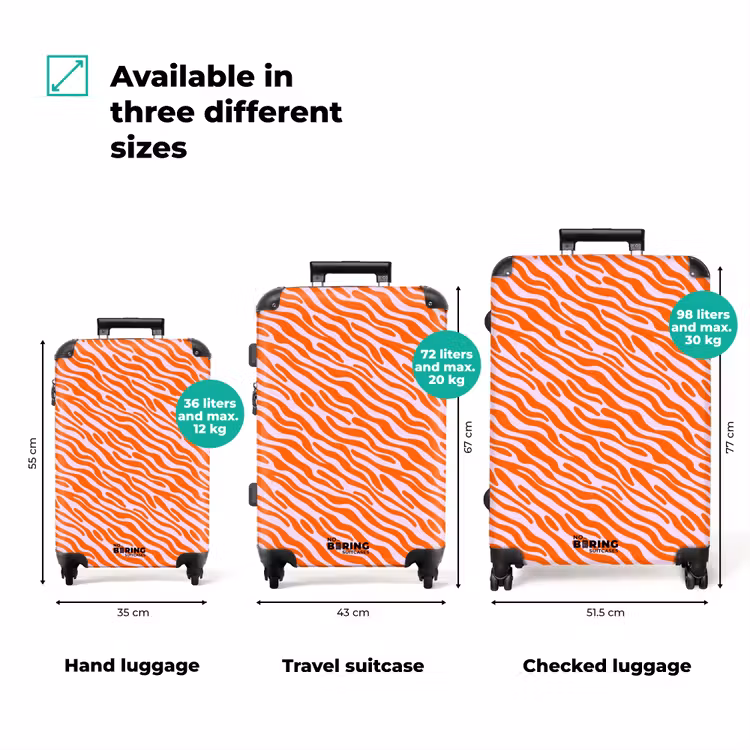 Suitcase with name - Stripes - Dynamic - Orange — 3