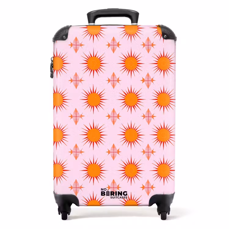 Suitcase with name - Sun - Pattern - Pink — 1