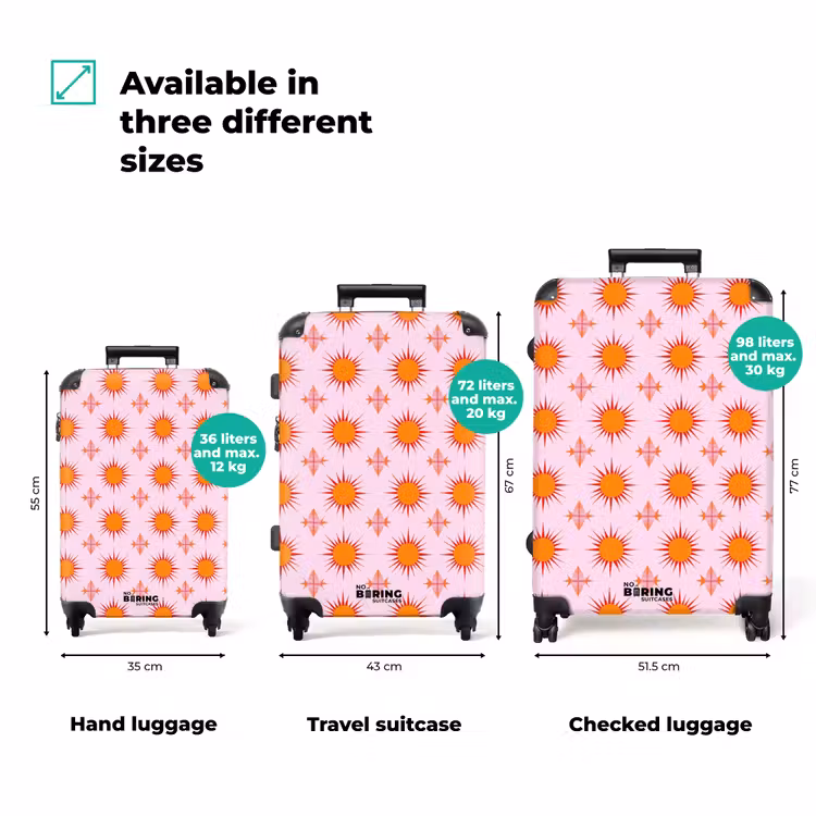 Suitcase with name - Sun - Pattern - Pink — 3