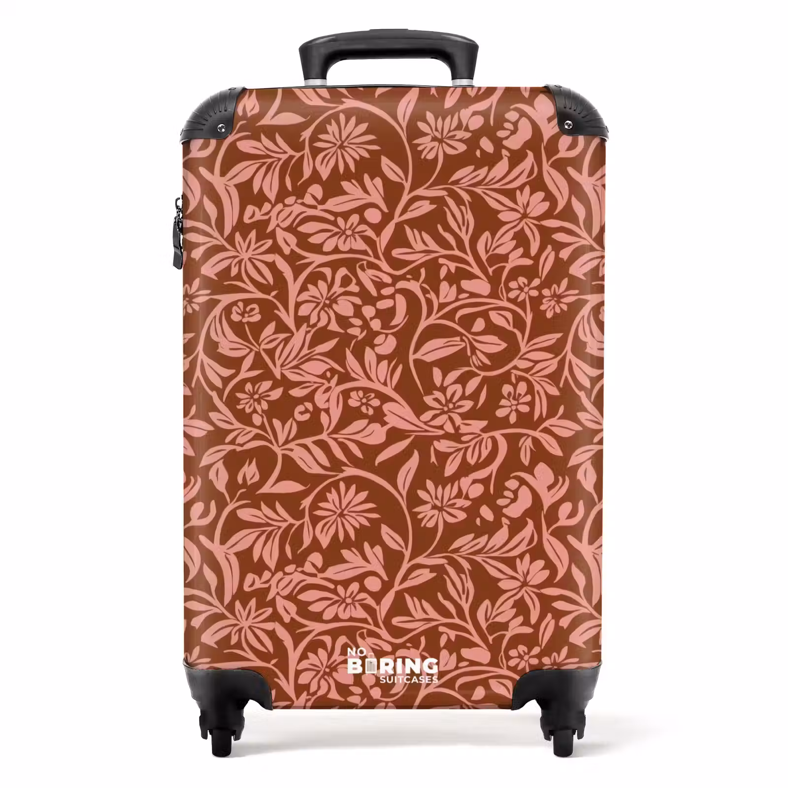 Suitcase with name - Flowers - Print - Pink — 1