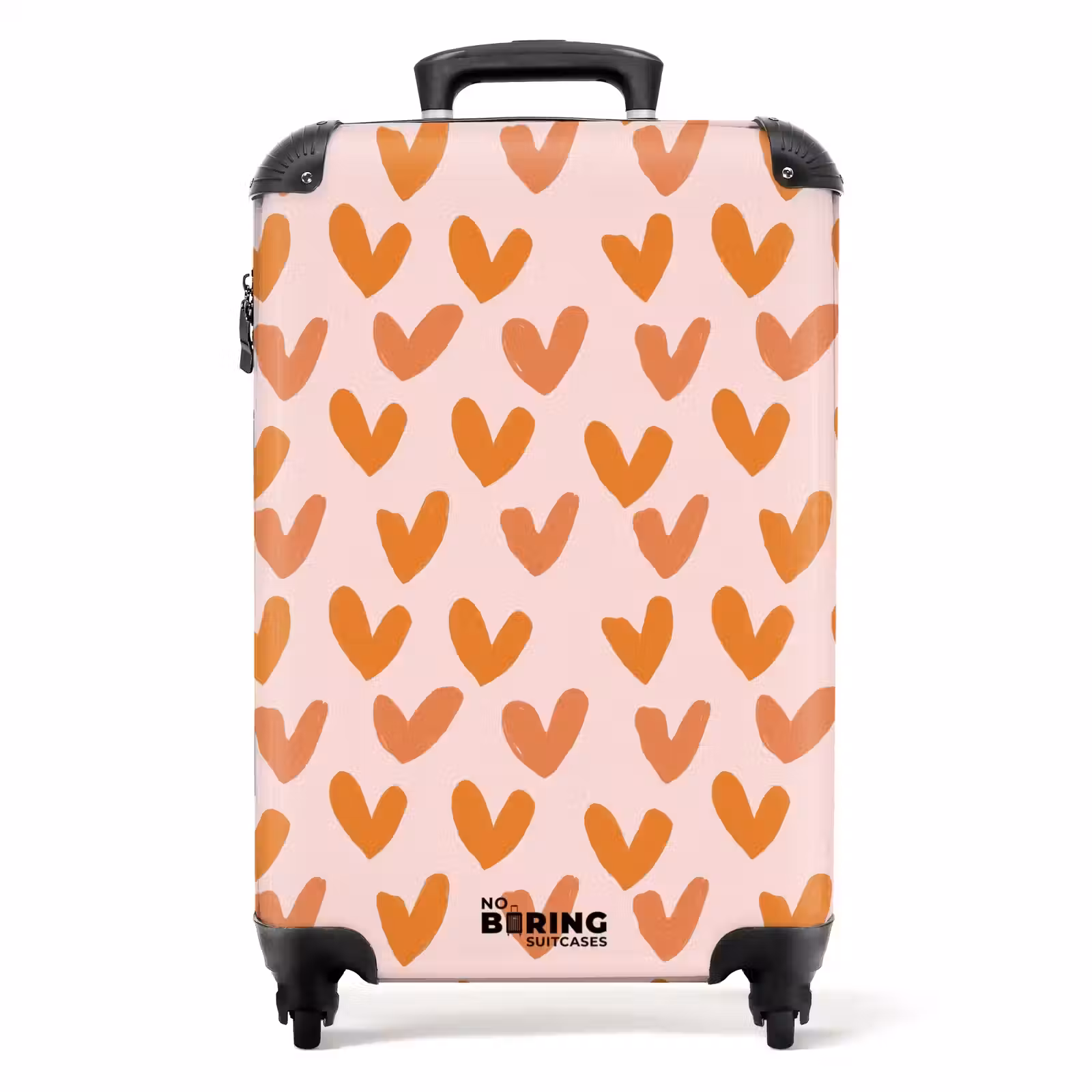 Suitcase with name - Hearts - Signed - Orange — 1