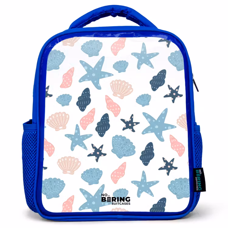 Kids backpack - Blue - Shells pattern colorful — 1